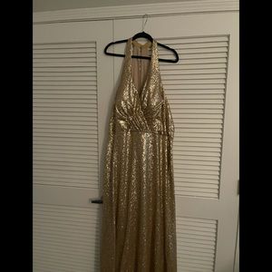Christina Wu Celebration  gold sequin dress